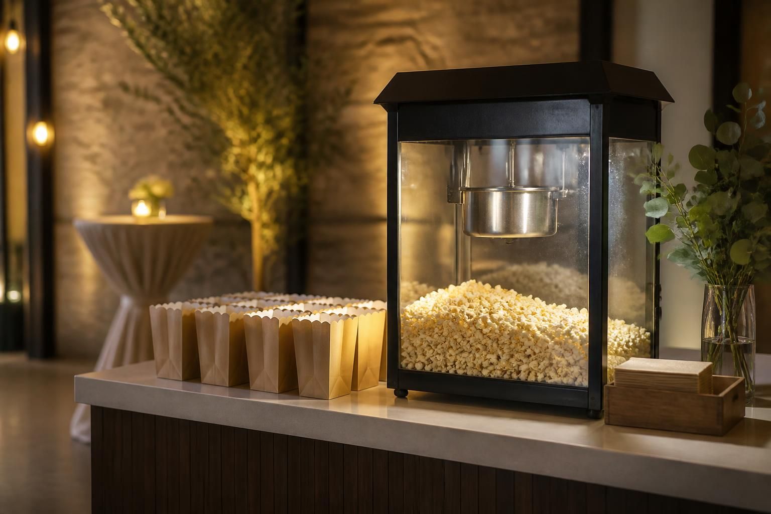 Visitor engagement activation with a clean popcorn counter